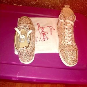 Men’s Christian Louboutin Bip Bop Glitter Sneakers